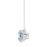 14K WHITE GOLD 1.00CT BLUE CUSHION DIAMOND LADIES SOLITAIRE PENDANT